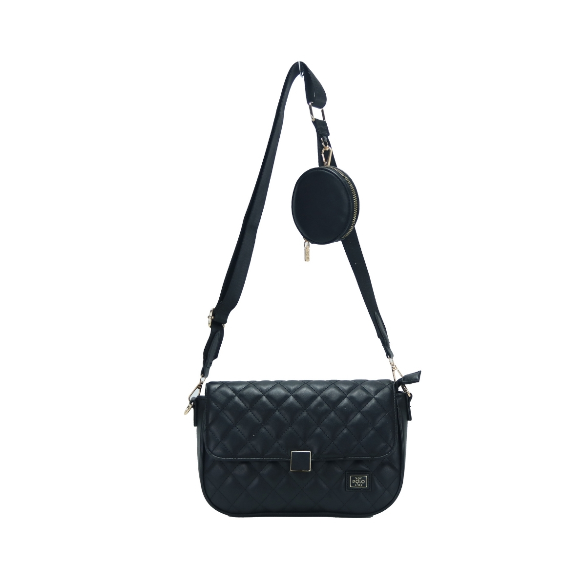 2318.BLACK_.1 Γυναικεία τσάντα χιαστί κωδ. 2318 | VQF Polo Line - Image 1