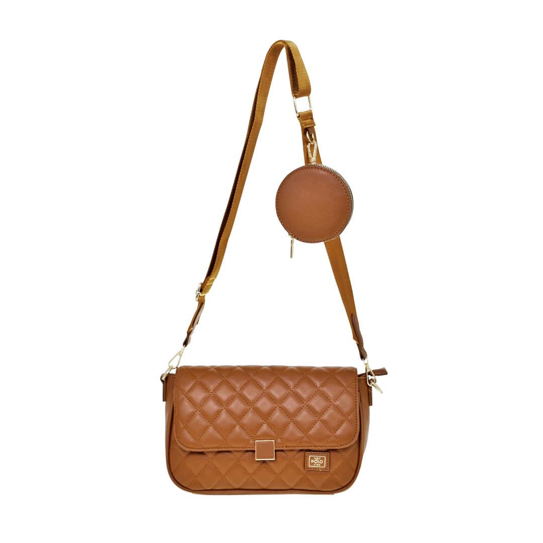 2318.BROWN_.1 Γυναικεία τσάντα χιαστί κωδ. 2318 | VQF Polo Line - Image 2