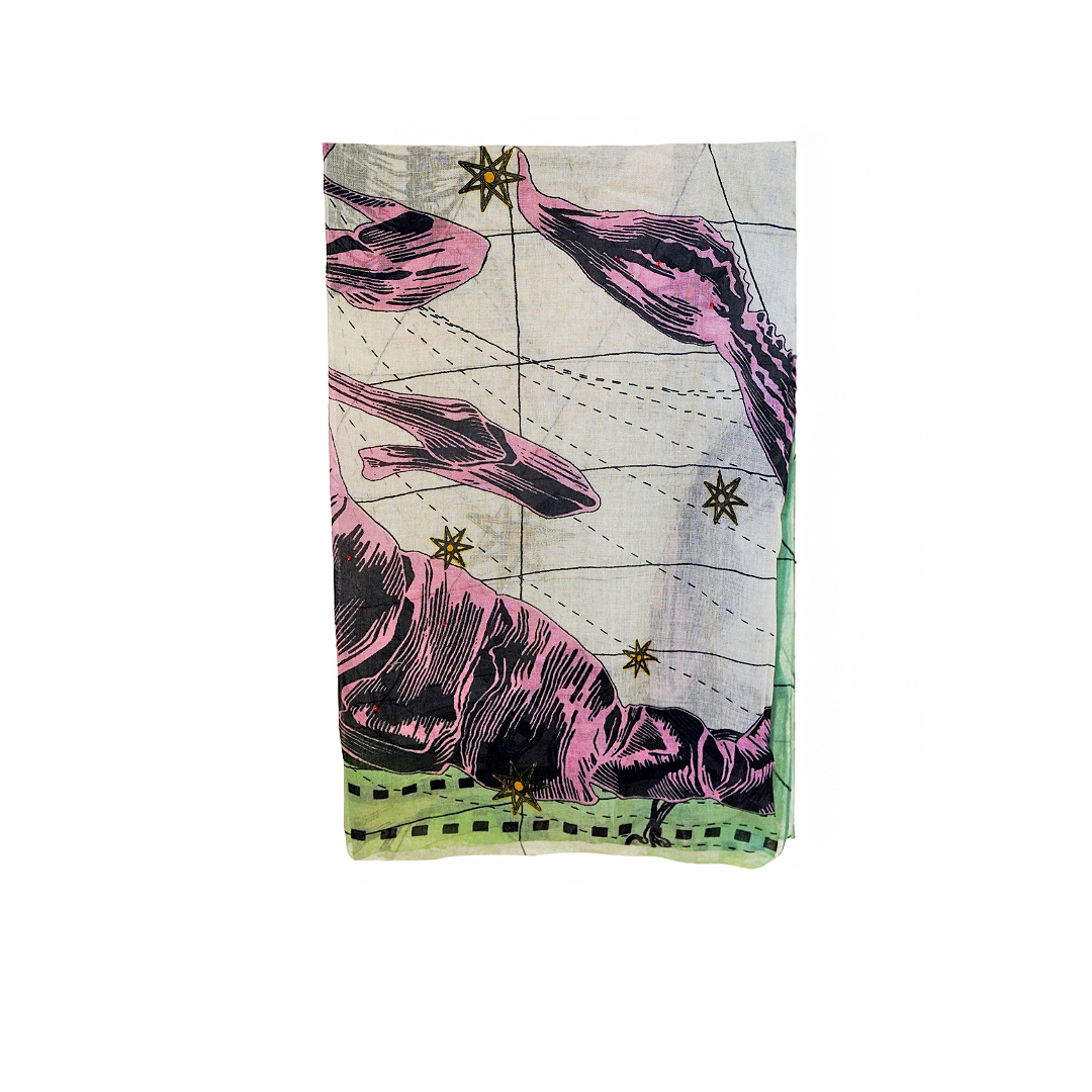 62627.BLACK-GREEN.1 Γυναικείο Φουλάρι Μodal-Silk 19V69 Italia | κωδ. 62627 - Image 1