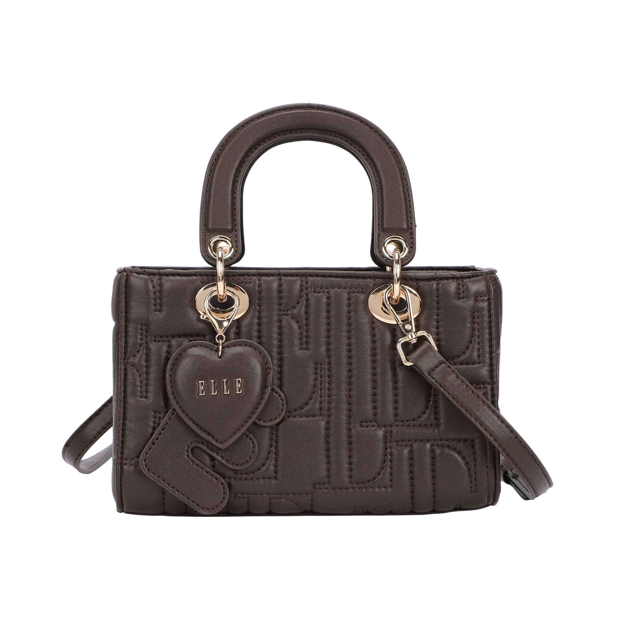 8250.CHOCOLATE.1-1 Γυνακεία τσάντα χειρός κωδ. 8250 | ELLE - Image 1