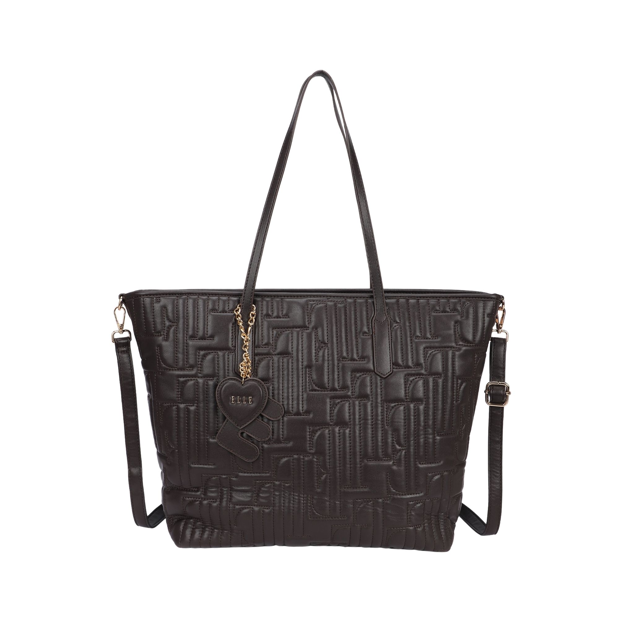 8252.CHOCOLATE.1-1 Γυνακεία τσάντα ώμου κωδ. 8252 | ELLE - Image 4