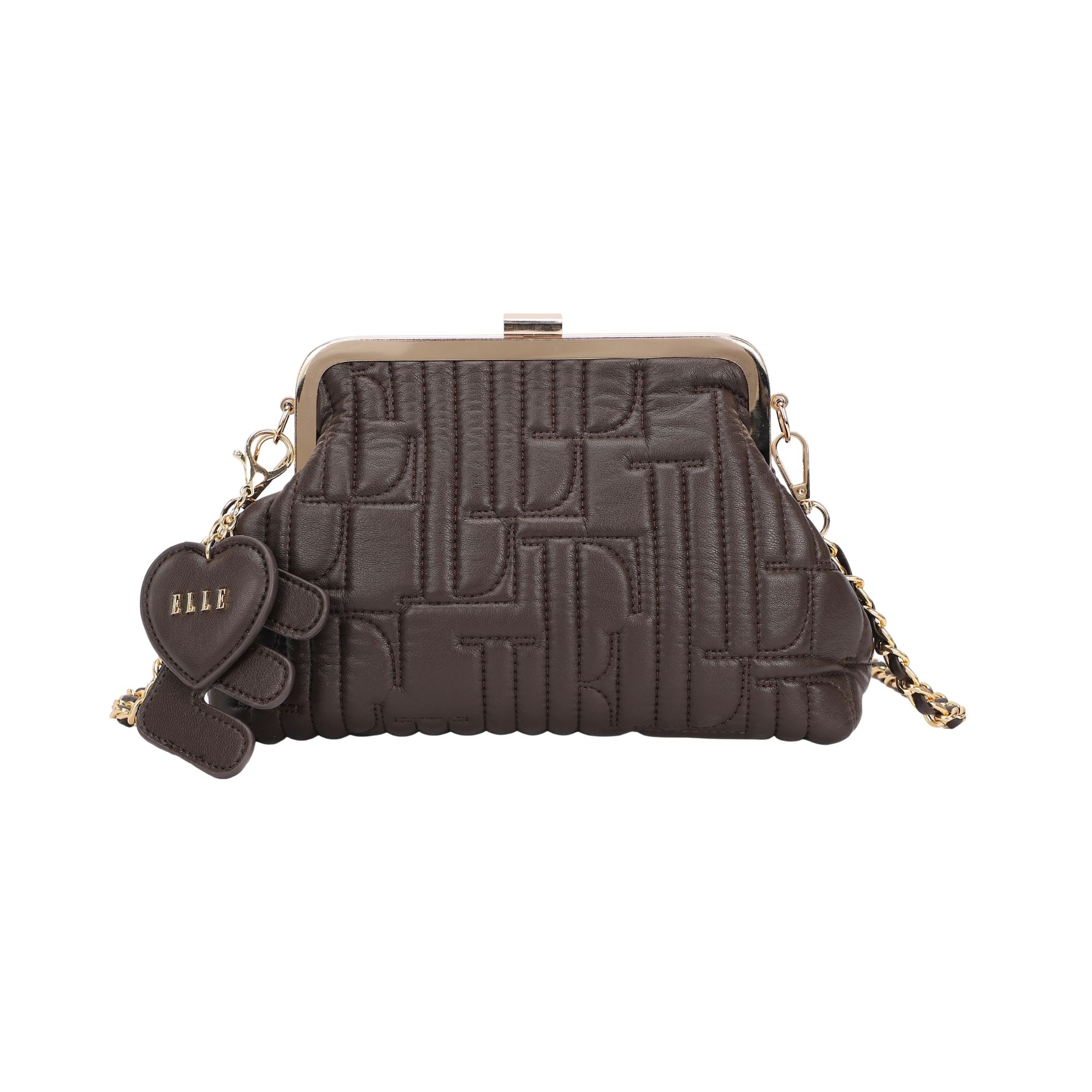 8254.CHOCOLATE.1-1 Γυνακεία τσάντα χειρός κωδ. 8254 | ELLE - Image 4