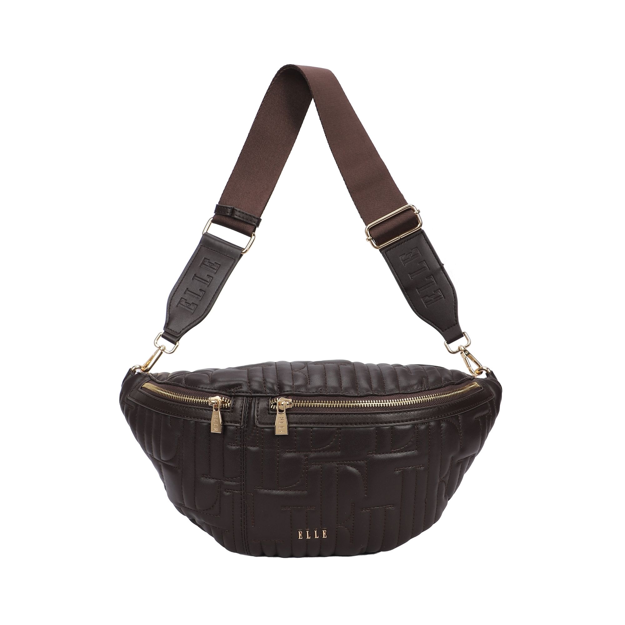 8255.CHOCOLATE.1-1 Γυνακεία τσάντα χιαστί κωδ. 8255 | ELLE - Image 1